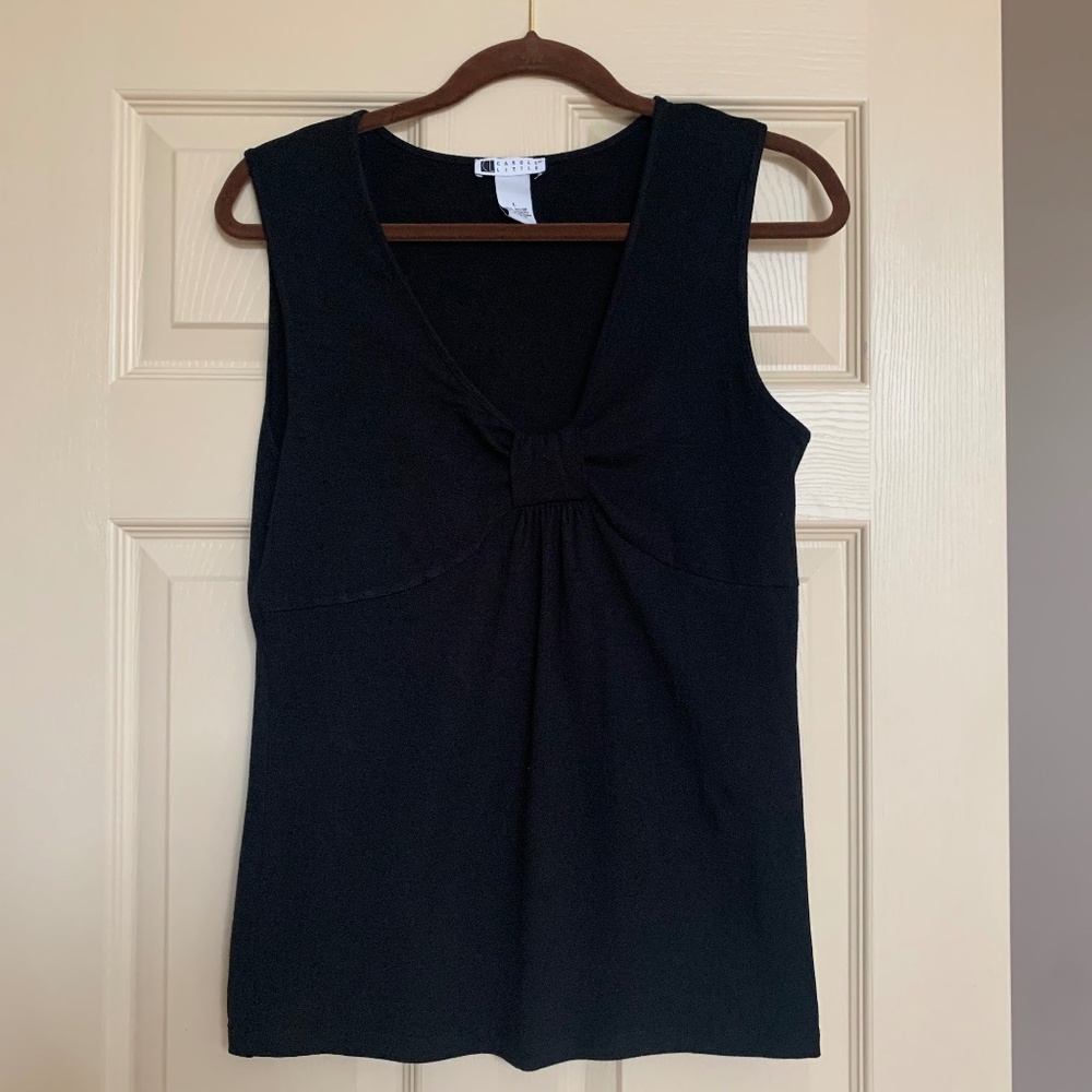 Carole Little Black Sleeveless Top sz L